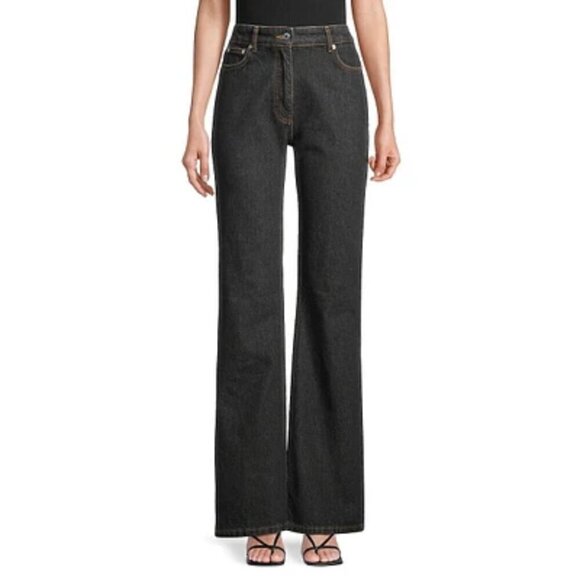 MOSCHINO JEANS High-Rise Flare-Leg Jeans in Black size 32 - Picture 2 of 10